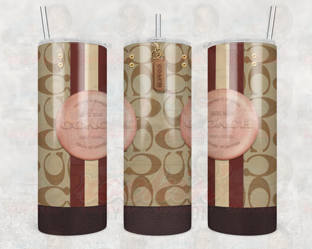 Purse Coach Tumbler | Rockin Vinyl Creations Burgundy