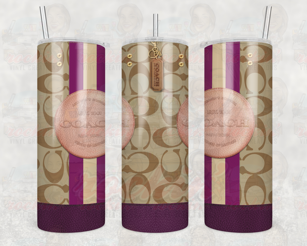 Purse Coach Tumbler | Rockin Vinyl Creations Fuschia