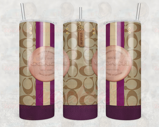 Purse Coach Tumbler | Rockin Vinyl Creations Fuschia