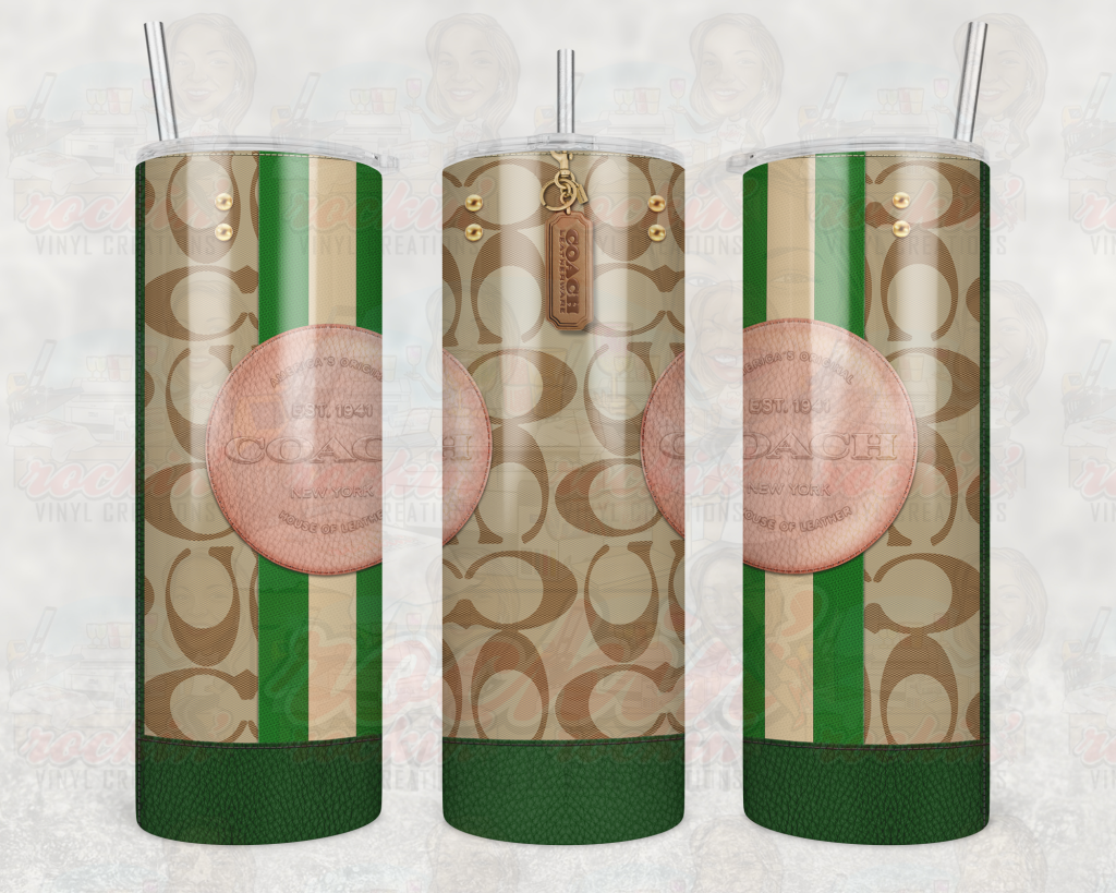 Purse Coach Tumbler | Rockin Vinyl Creations Green
