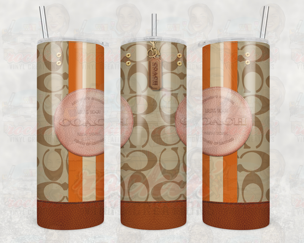 Purse Coach Tumbler | Rockin Vinyl Creations Orange
