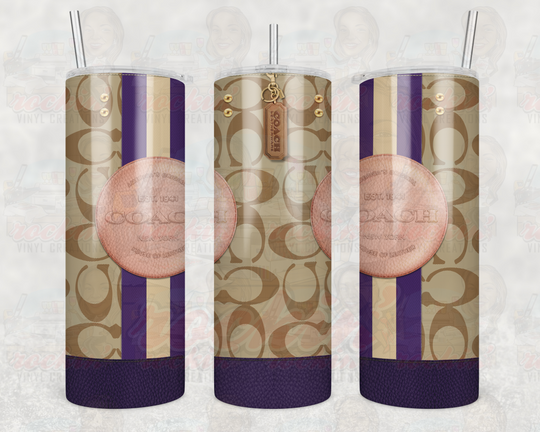 Purse Coach Tumbler | Rockin Vinyl Creations Purple