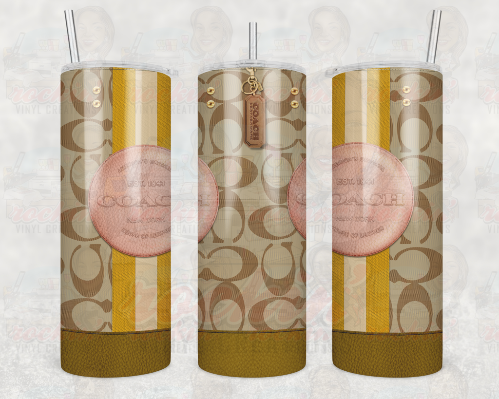 Purse Coach Tumbler | Rockin Vinyl Creations Yellow