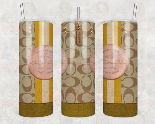 Purse Coach Tumbler | Rockin Vinyl Creations Yellow