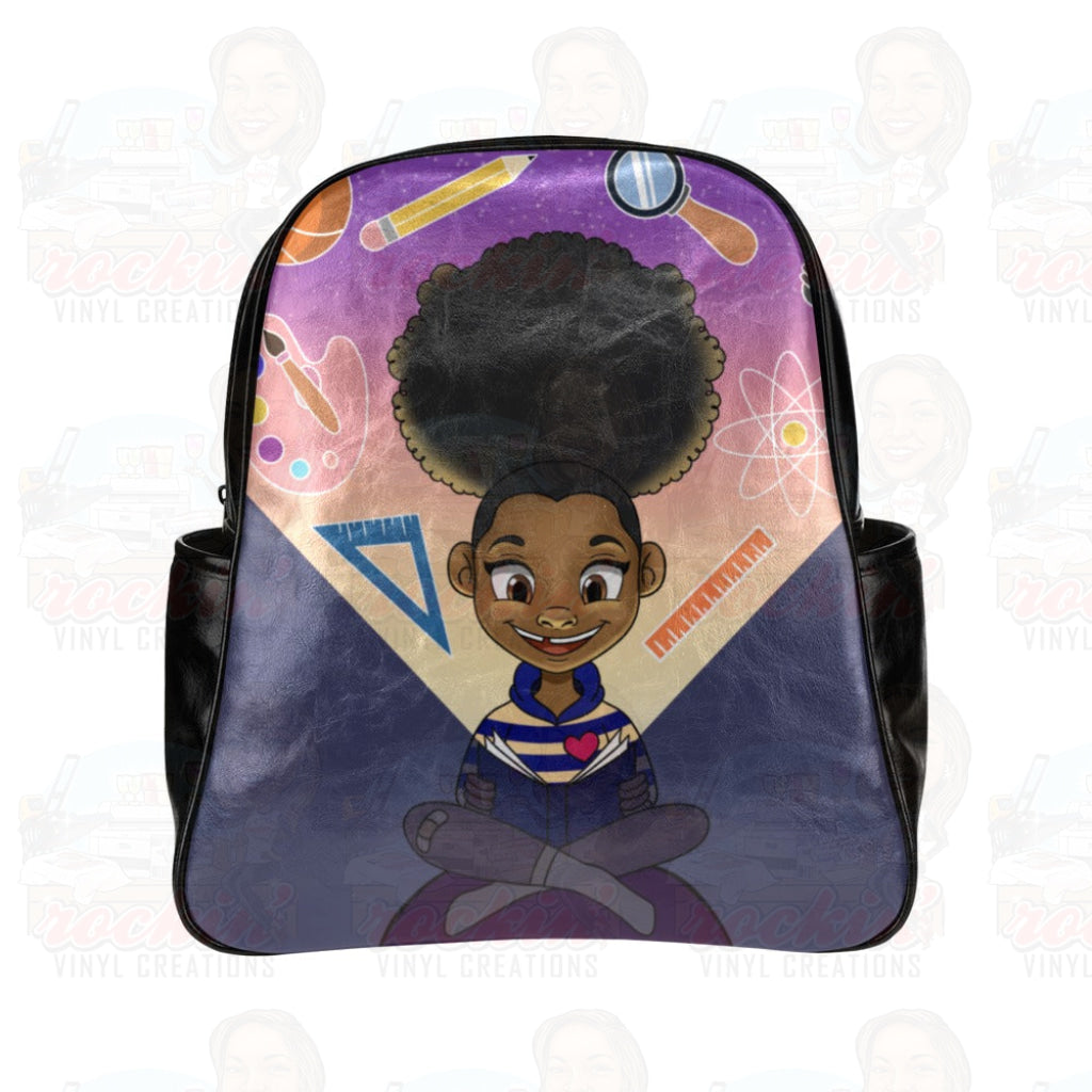 Personalized Leather School Backpack