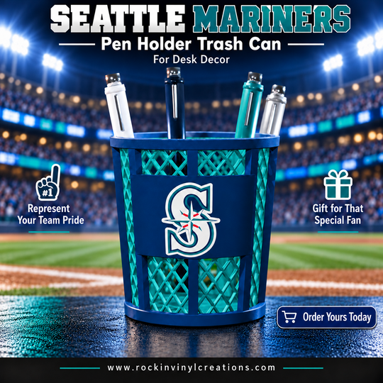 Seattle Mariners navy and teal lattice pen holder
