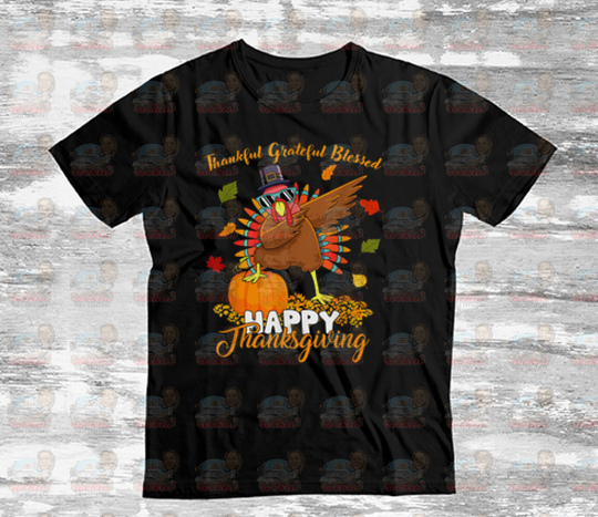 Thankful Grateful Blessed Unisex Shirt Black