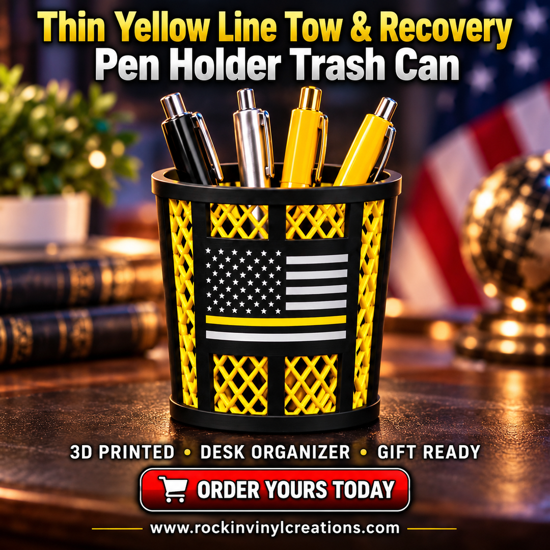 Thin Yellow Line Tow &amp; Recovery Pen Holder Trash Can