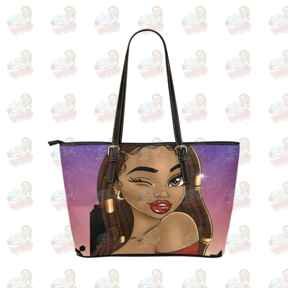 Tote Leather Bag/large (Model 1651) | Rockin Vinyl Creations