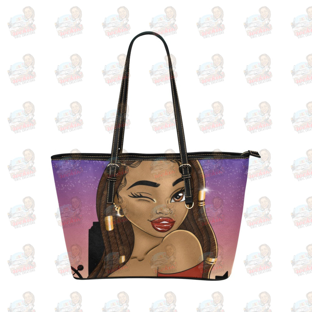 Tote Leather Bag/large (Model 1651) | Rockin Vinyl Creations