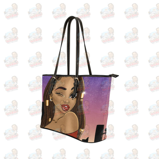 Tote Leather Bag/large (Model 1651) | Rockin Vinyl Creations