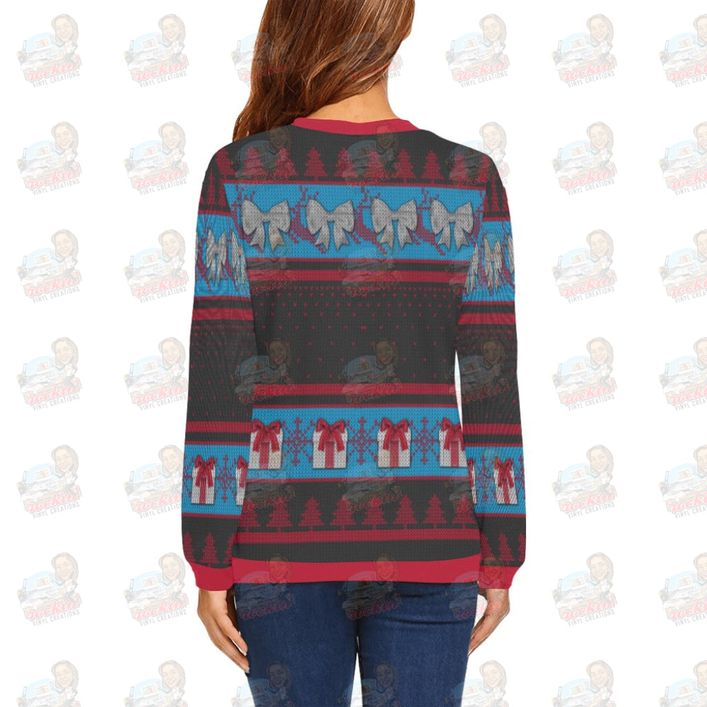 Ugly Sweater Put A Ribbon On Me Sweatshirt | Rockin’ Vinyl Creations Crewneck For Women (H18)