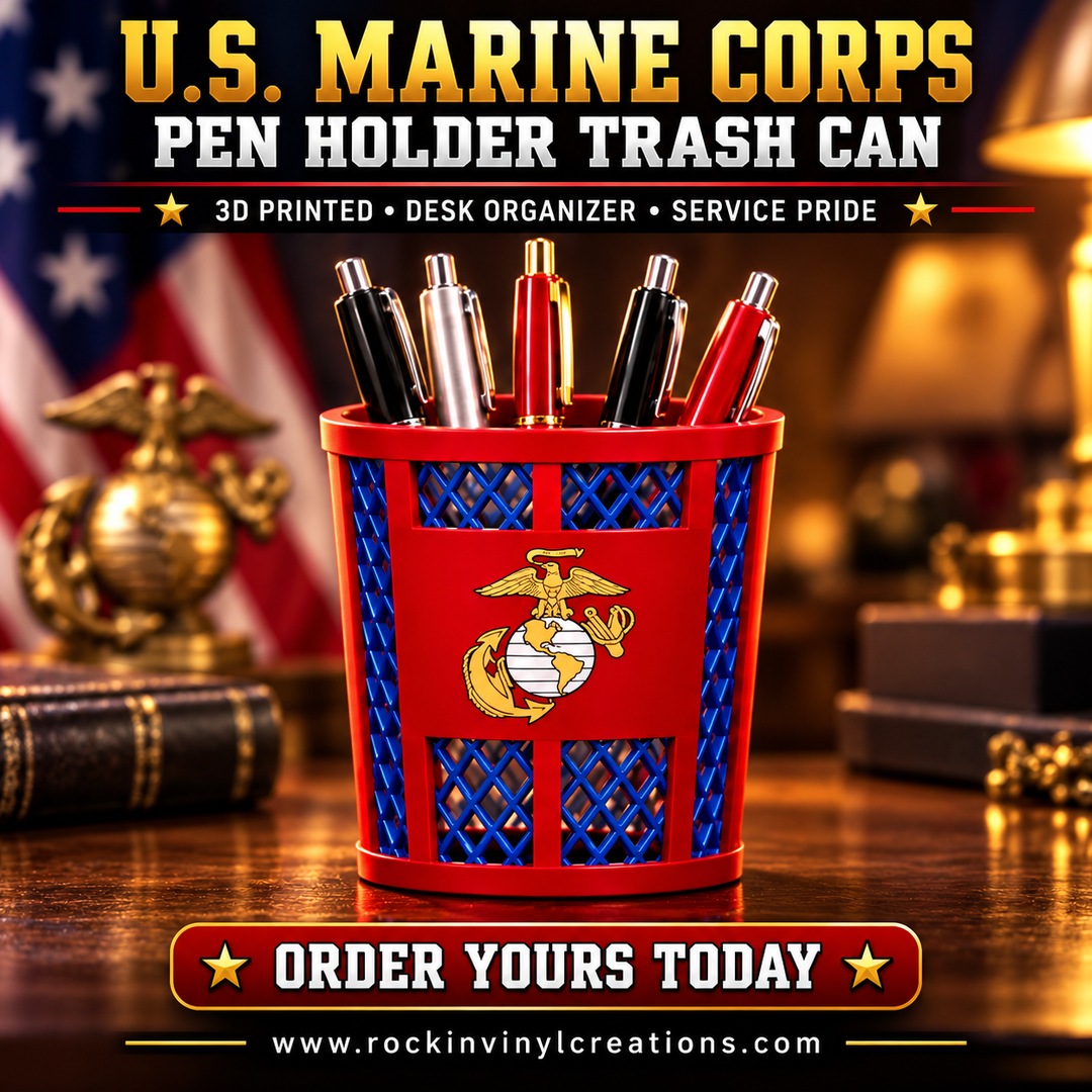 U.S. Marine Corps Pen Holder Trash Can