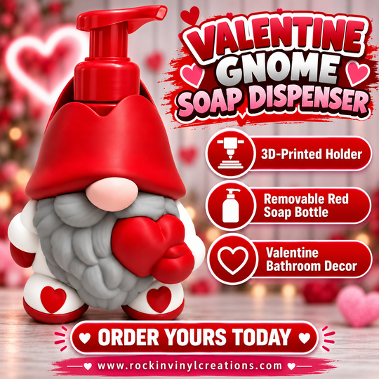 Valentine Gnome Soap Dispenser Holder product image