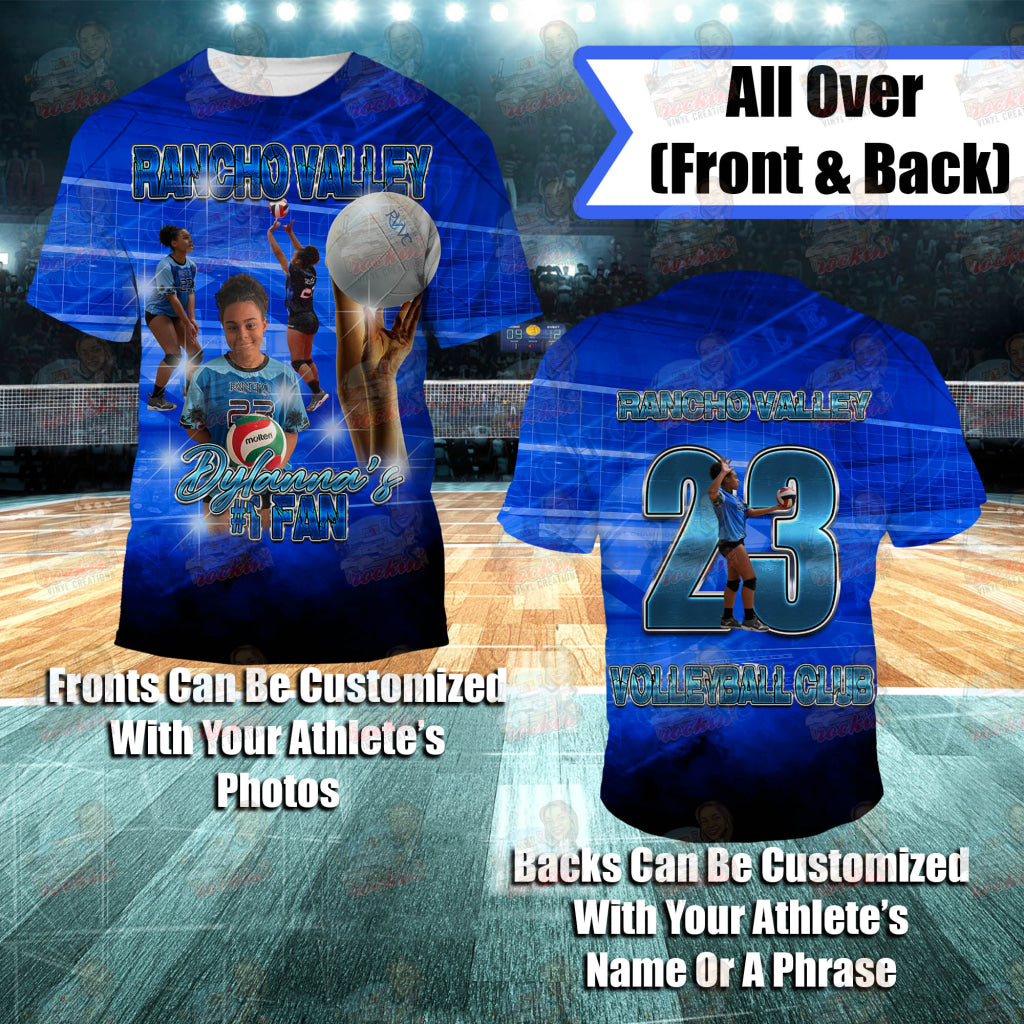 Volleyball All Over Shirt Two Sided | Rockin Vinyl Creations