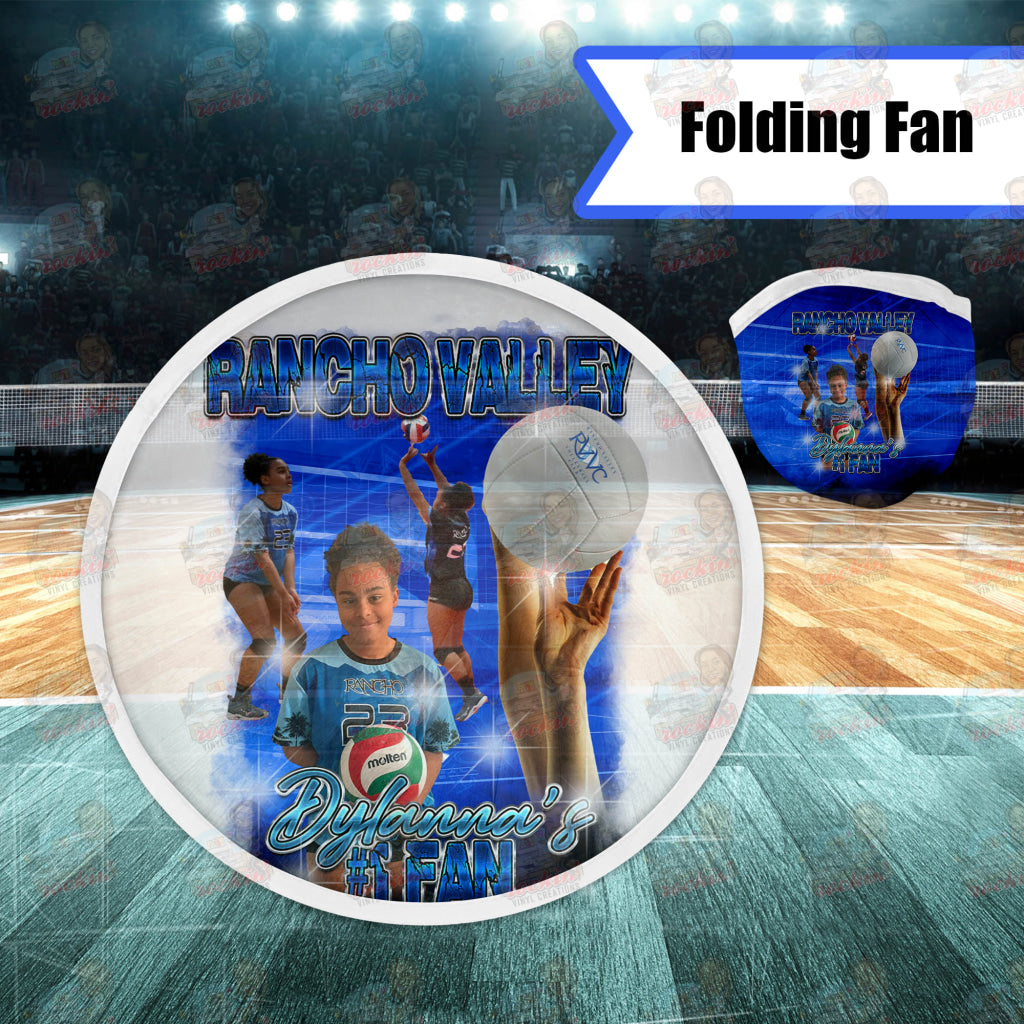 Volleyball Folding Fan | Rockin Vinyl Creations