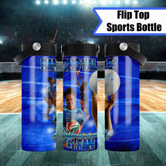 Volleyball Water Bottles | Rockin Vinyl Creations Flip Top Drinkware