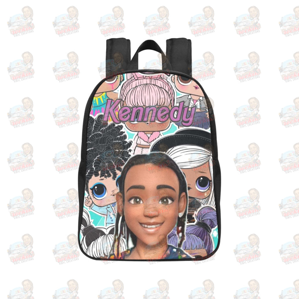 Youth Backpack Fabric School (Model 1684) (Medium)|Rockin Vinyl Creations (1682)