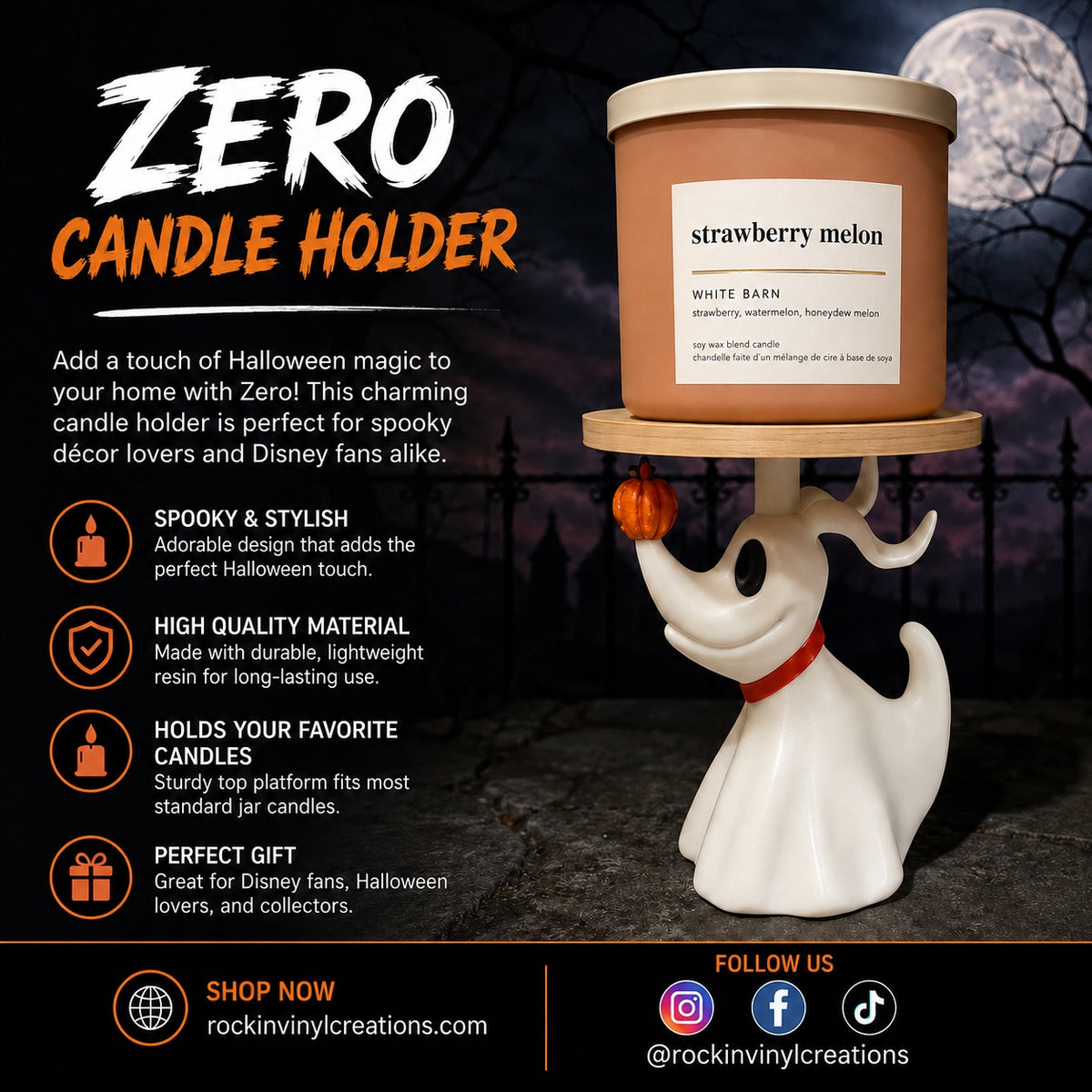 Zero Halloween candle holder