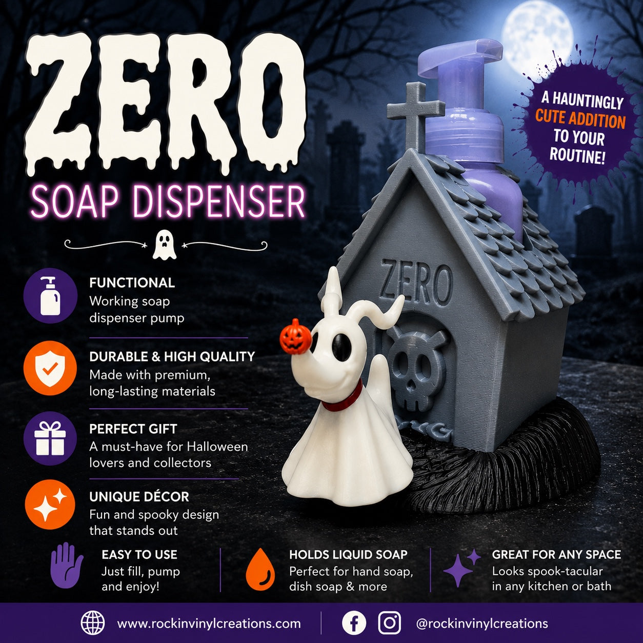 Zero ghost doghouse Halloween soap dispenser